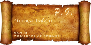 Pirnaga Iván névjegykártya